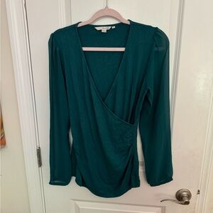 Boden Teal Wrap Top